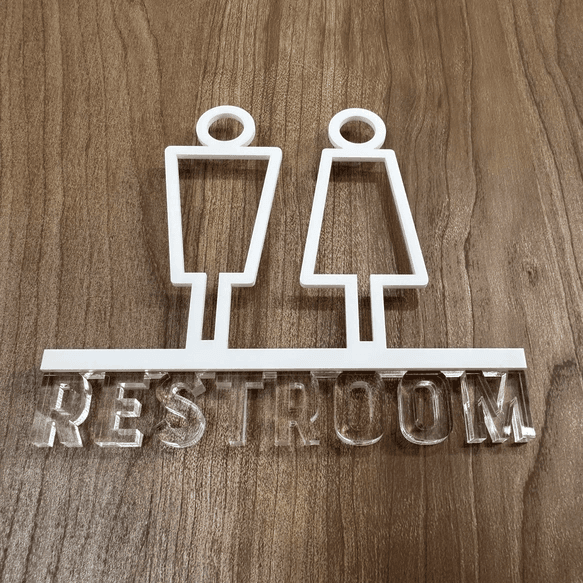 《送料無料》【ドアサイン】 RESTROOM 3Dアイコン クリア文字　2COLOR | 11枚目