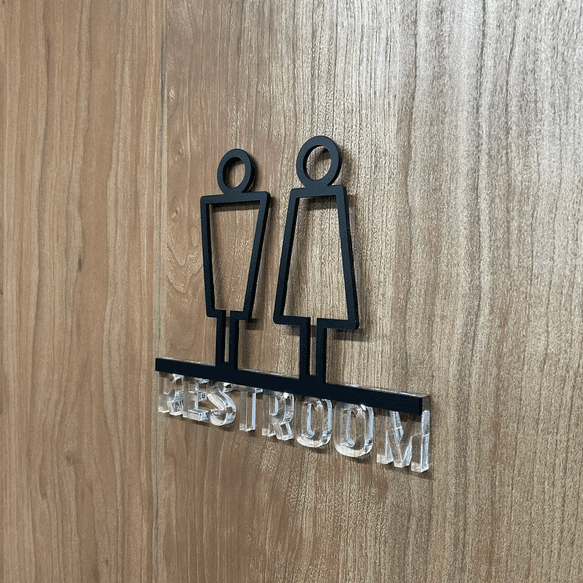 《送料無料》【ドアサイン】 RESTROOM 3Dアイコン クリア文字　2COLOR | 3枚目
