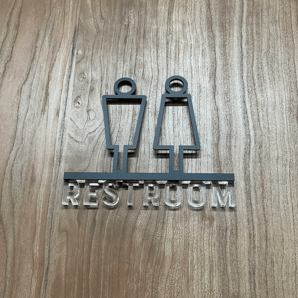 《送料無料》【ドアサイン】 RESTROOM 3Dアイコン クリア文字　2COLOR | 4枚目