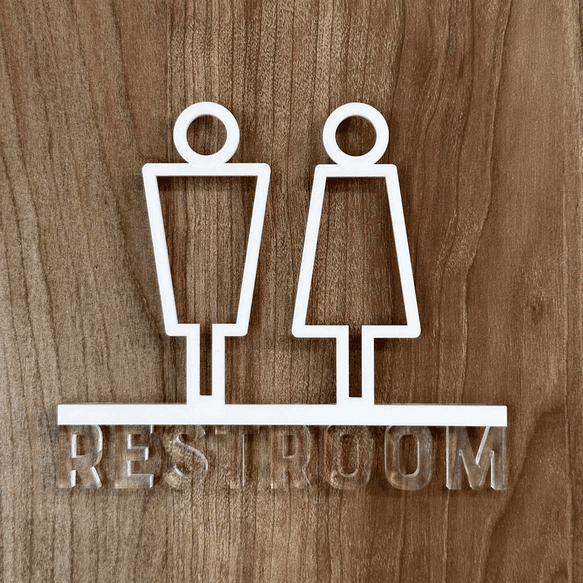 《送料無料》【ドアサイン】 RESTROOM 3Dアイコン クリア文字　2COLOR | 8枚目