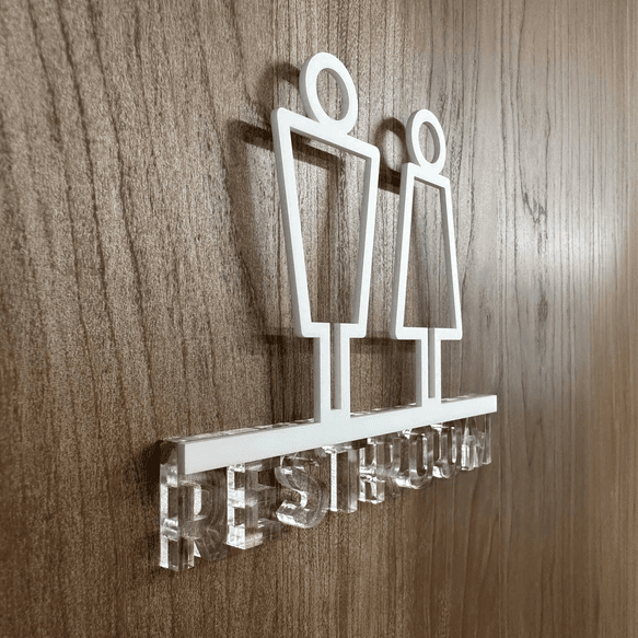 《送料無料》【ドアサイン】 RESTROOM 3Dアイコン クリア文字　2COLOR | 9枚目