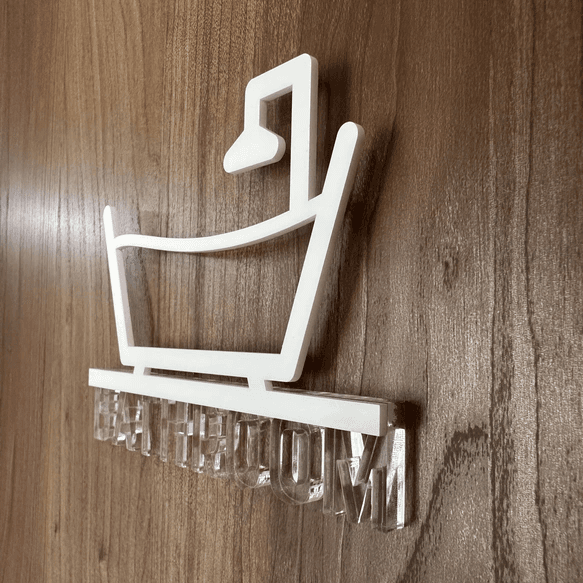 《送料無料》【ドアサイン】 BATHROOM 3Dアイコン クリア文字　2COLOR | 10枚目