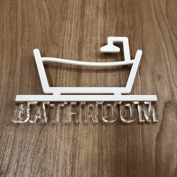 《送料無料》【ドアサイン】 BATHROOM 3Dアイコン クリア文字　2COLOR | 11枚目