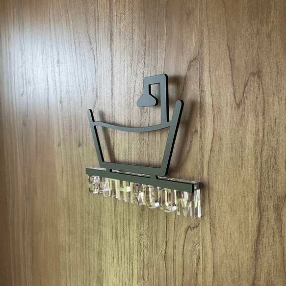 《送料無料》【ドアサイン】 BATHROOM 3Dアイコン クリア文字　2COLOR | 3枚目