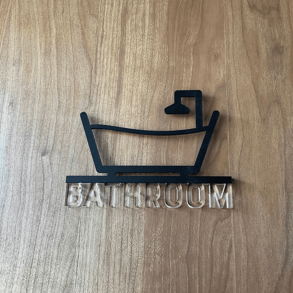 《送料無料》【ドアサイン】 BATHROOM 3Dアイコン クリア文字　2COLOR | 4枚目