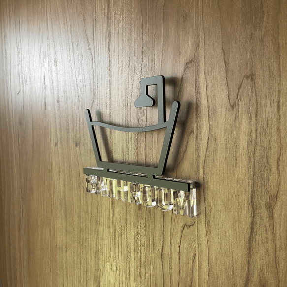《送料無料》【ドアサイン】 BATHROOM 3Dアイコン クリア文字　2COLOR | 5枚目