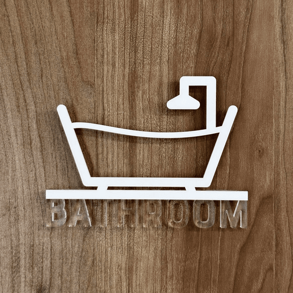 《送料無料》【ドアサイン】 BATHROOM 3Dアイコン クリア文字　2COLOR | 8枚目