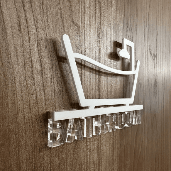 《送料無料》【ドアサイン】 BATHROOM 3Dアイコン クリア文字　2COLOR | 9枚目