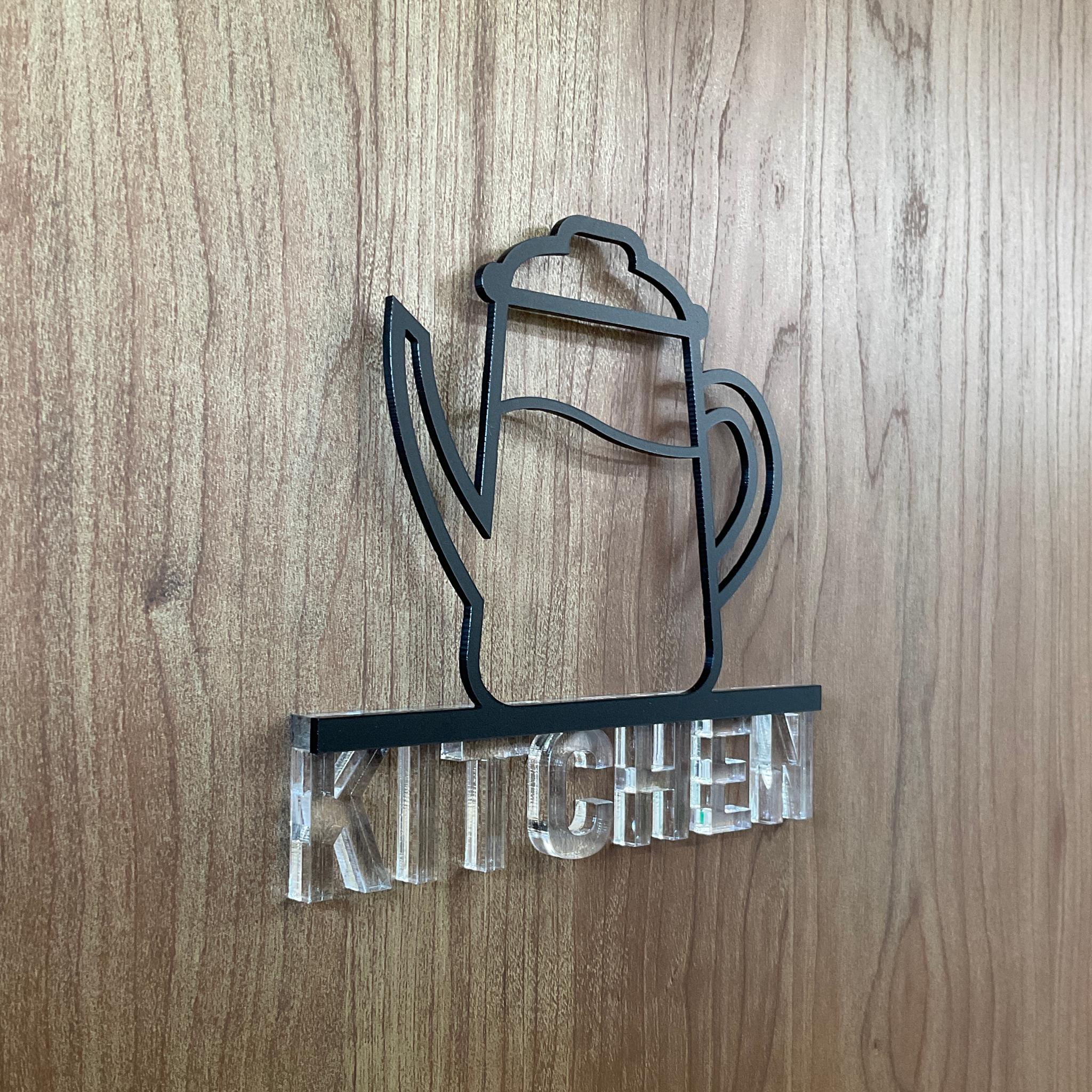 コピー：《送料無料》【ドアサイン】KITCHEN 3Dアイコン クリア文字　2COLOR | 2枚目