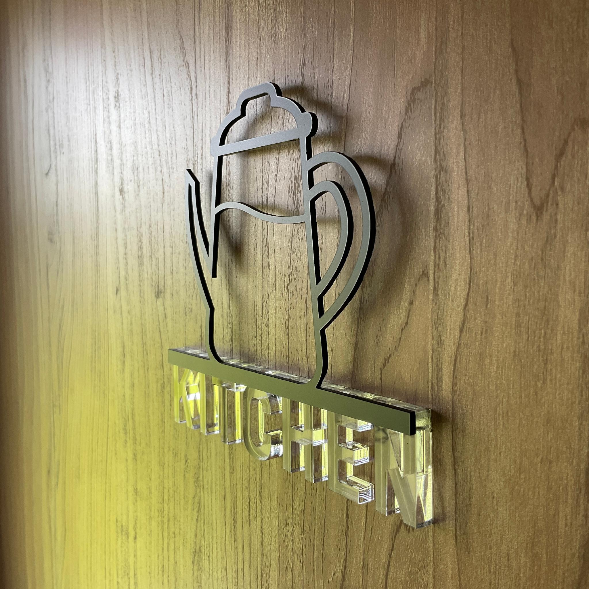 コピー：《送料無料》【ドアサイン】KITCHEN 3Dアイコン クリア文字　2COLOR | 5枚目