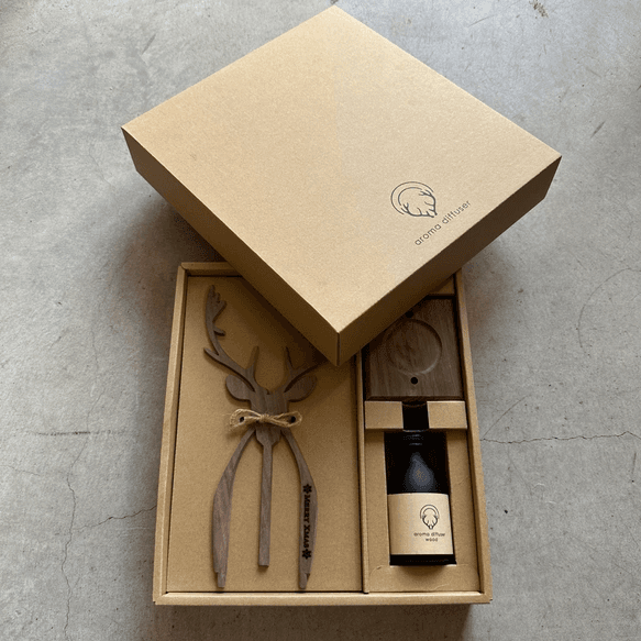 クリスマス限定[無印良品対応] トナカイ　木製アロマディフューザーウッド ブラックウォルナット | 4枚目