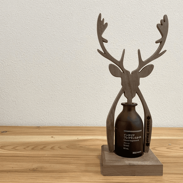 クリスマス限定[無印良品対応] トナカイ　木製アロマディフューザーウッド ブラックウォルナット | 8枚目